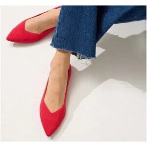 Rothy’s The Point II Slip On Comfy Flats Red Womens Size 10W Or 40 EU